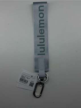lululemon athletica Light Grey Wrist Key Strap with Metal Clip